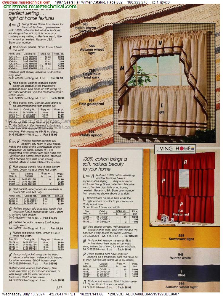 1987 Sears Fall Winter Catalog, Page 882