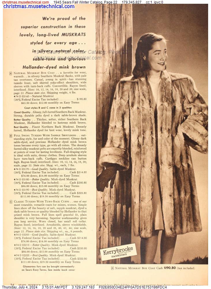 1945 Sears Fall Winter Catalog, Page 22
