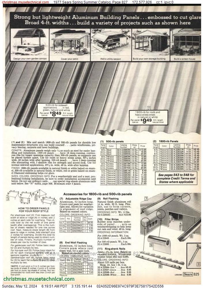 1977 Sears Spring Summer Catalog, Page 827