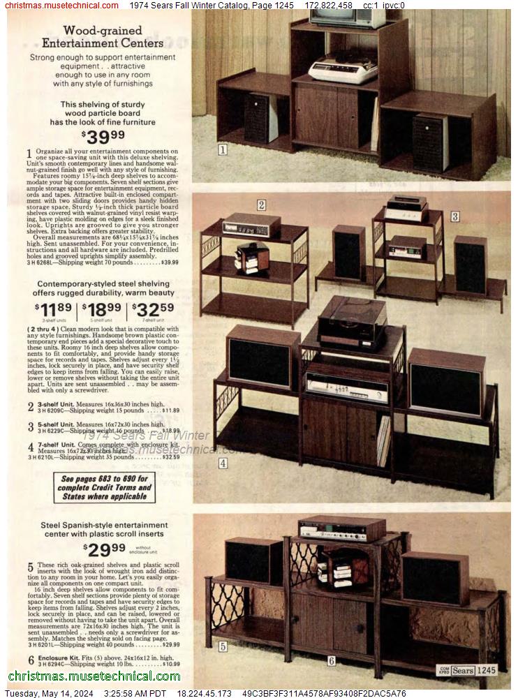 1974 Sears Fall Winter Catalog, Page 1245