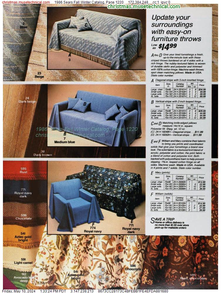 1986 Sears Fall Winter Catalog, Page 1220