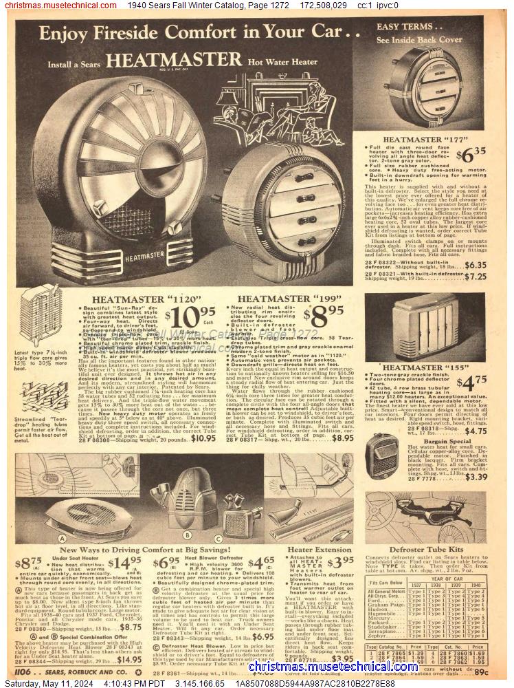 1940 Sears Fall Winter Catalog, Page 1272