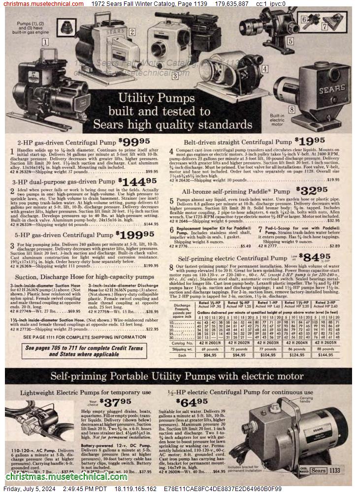 1972 Sears Fall Winter Catalog, Page 1139