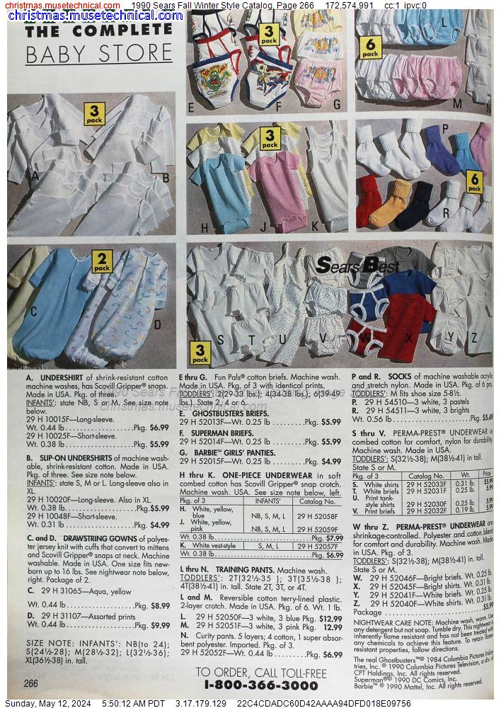 1990 Sears Fall Winter Style Catalog, Page 266