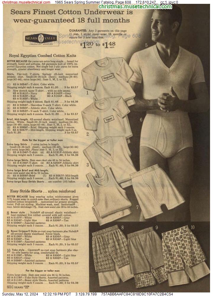 1965 Sears Spring Summer Catalog, Page 608