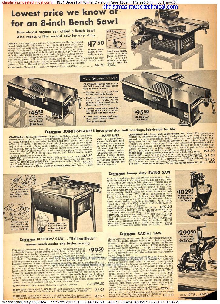 1951 Sears Fall Winter Catalog, Page 1269