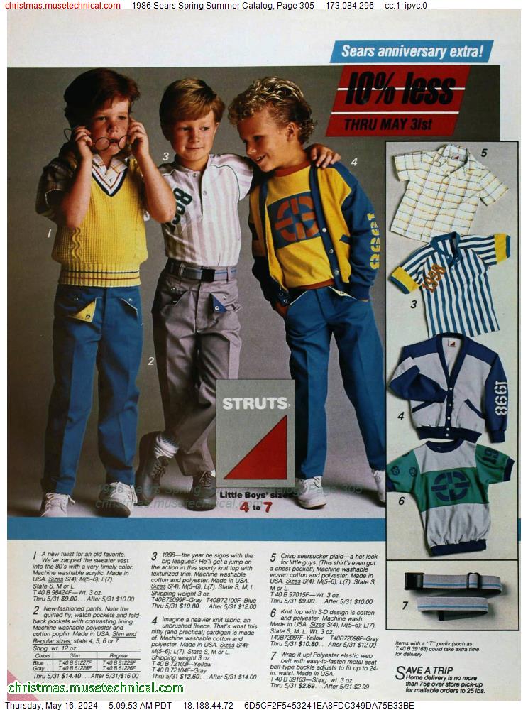 1986 Sears Spring Summer Catalog, Page 305