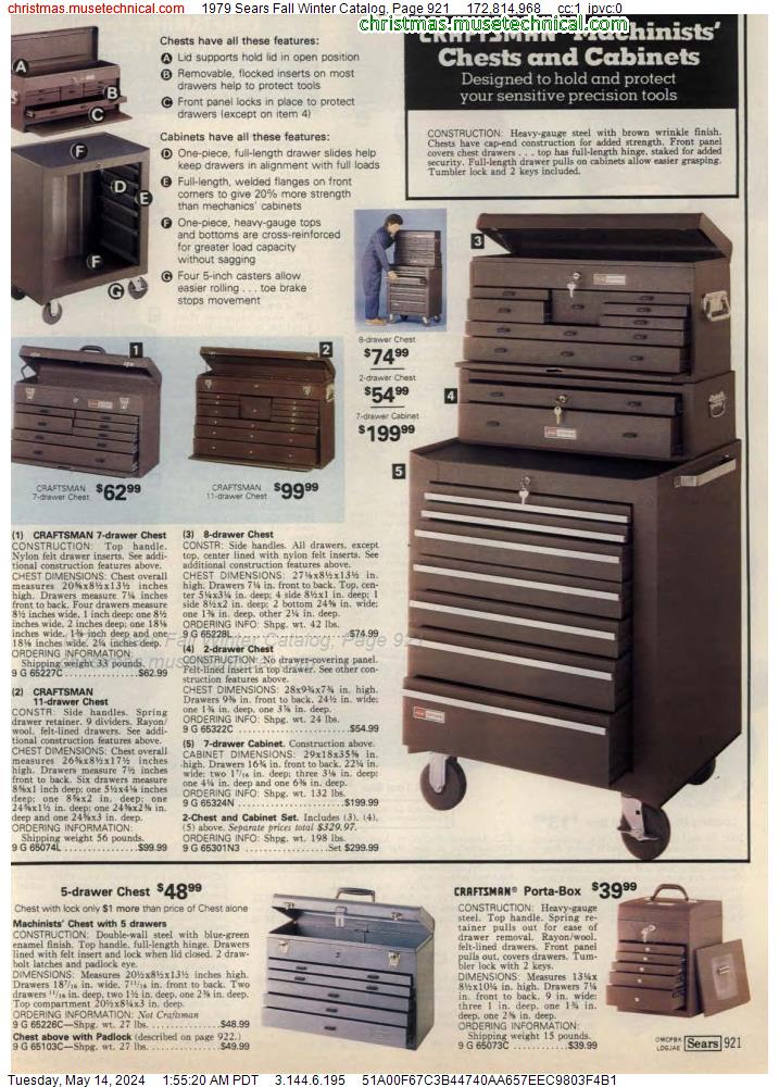 1979 Sears Fall Winter Catalog, Page 921
