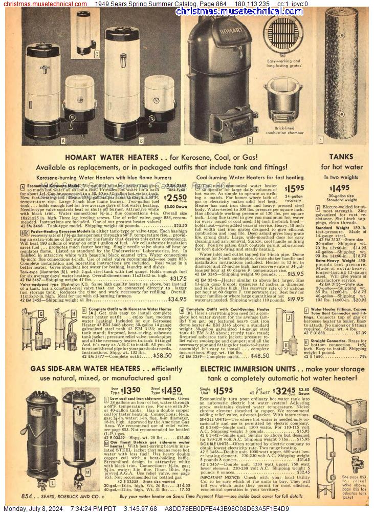 1949 Sears Spring Summer Catalog, Page 864