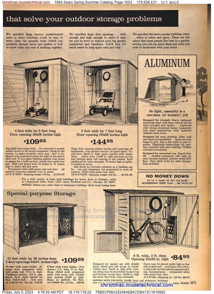 1964 Sears Spring Summer Catalog, Page 1053