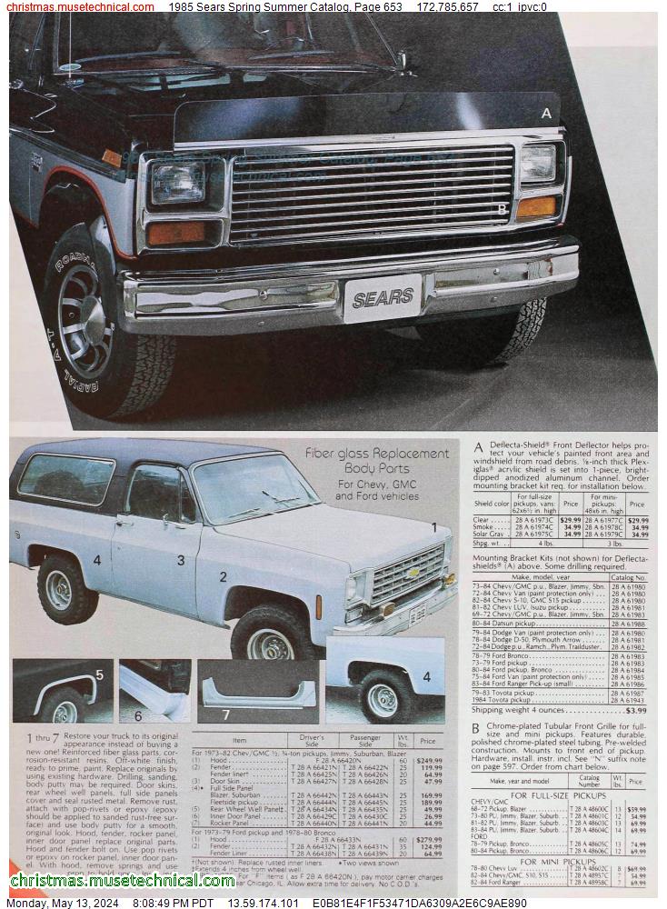 1985 Sears Spring Summer Catalog, Page 653