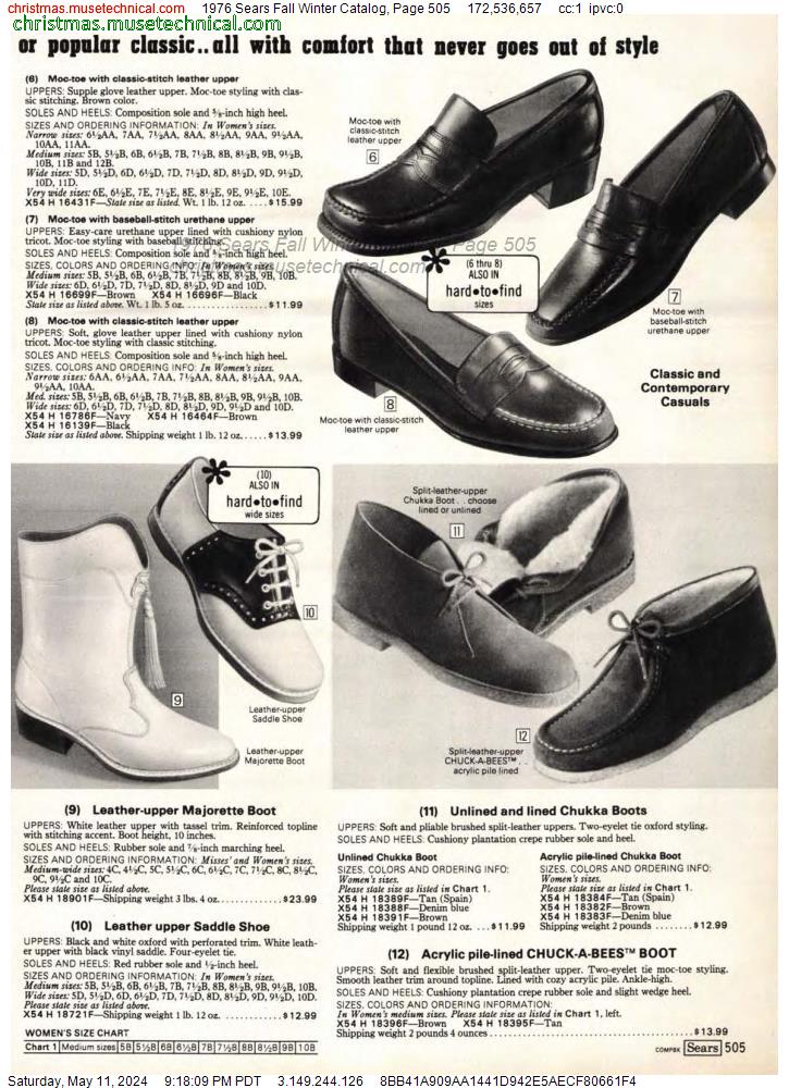 1976 Sears Fall Winter Catalog, Page 505