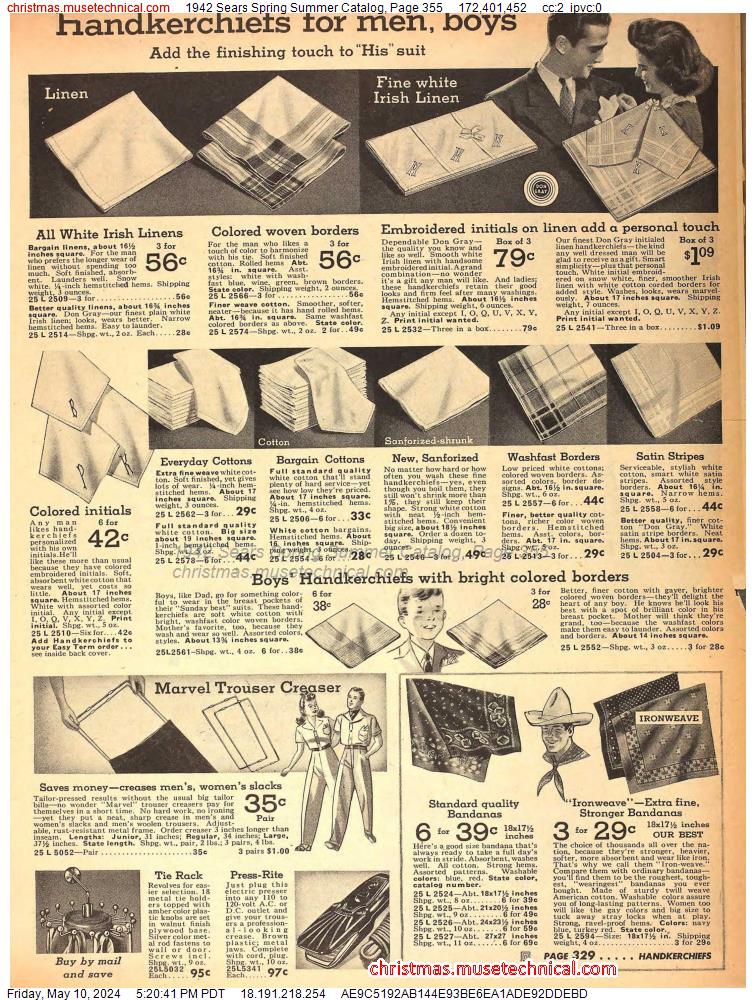 1942 Sears Spring Summer Catalog, Page 355