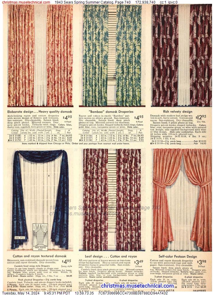 1943 Sears Spring Summer Catalog, Page 740