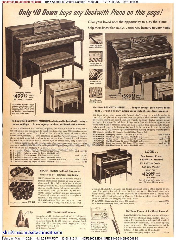 1955 Sears Fall Winter Catalog, Page 988