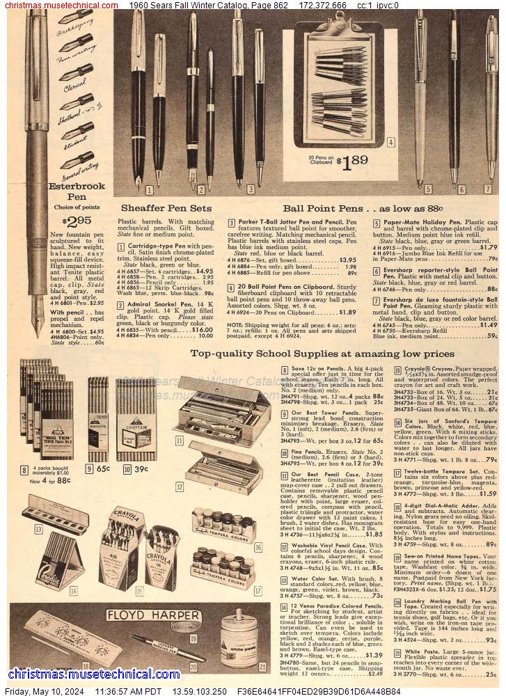 1960 Sears Fall Winter Catalog, Page 862