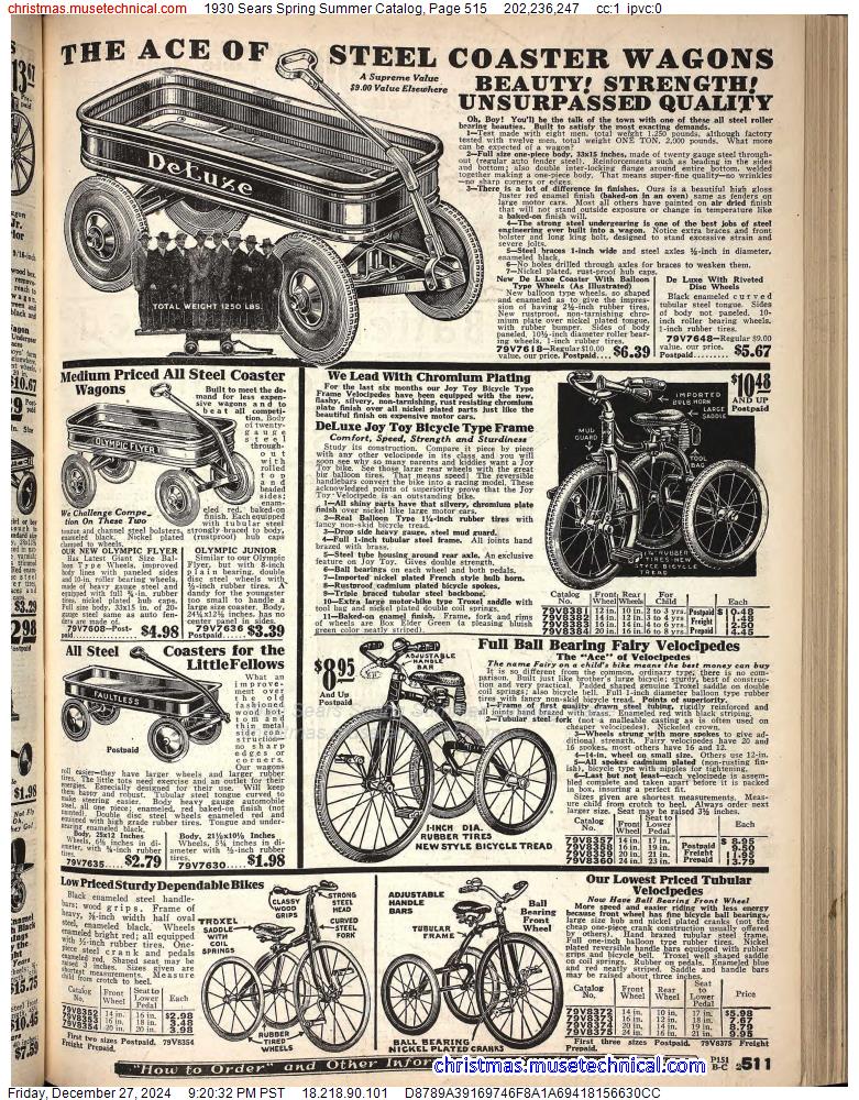 1930 Sears Spring Summer Catalog, Page 515