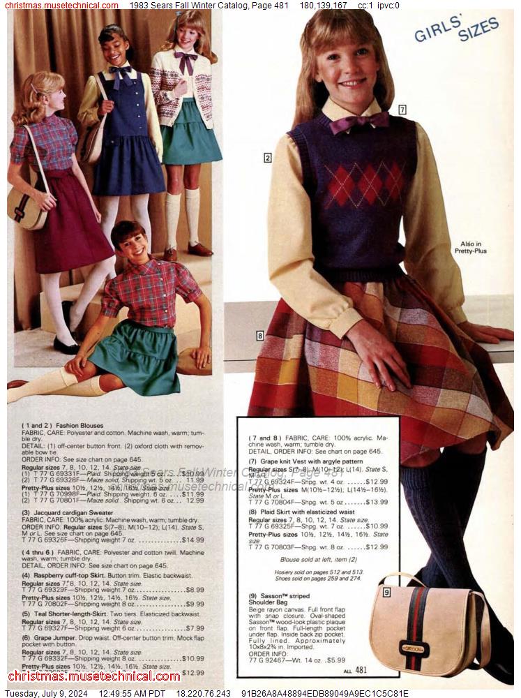 1983 Sears Fall Winter Catalog, Page 481