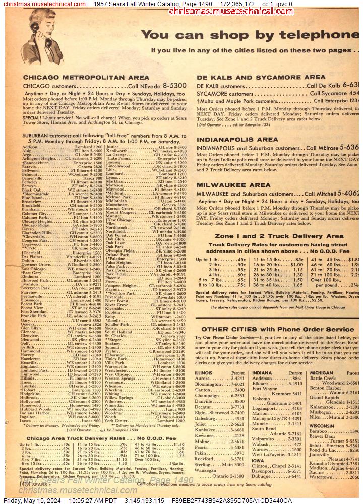 1957 Sears Fall Winter Catalog, Page 1490