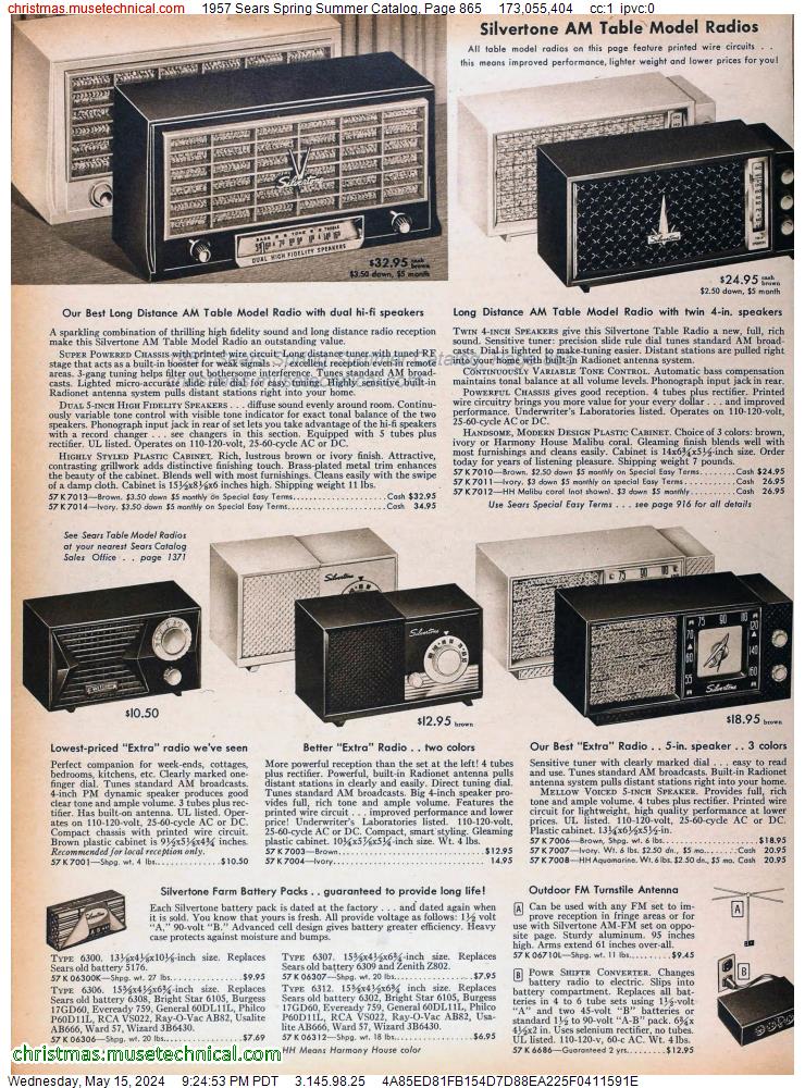 1957 Sears Spring Summer Catalog, Page 865