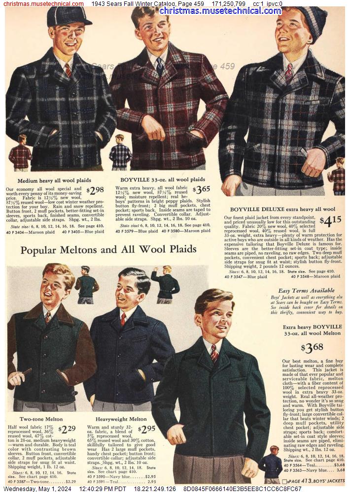 1943 Sears Fall Winter Catalog, Page 459