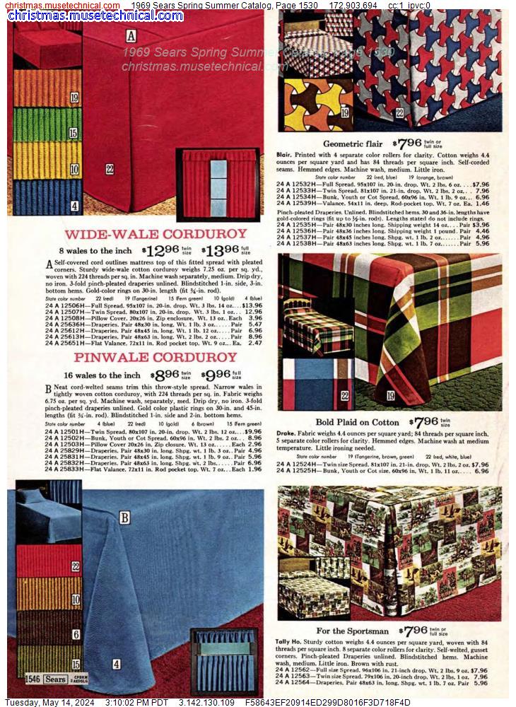 1969 Sears Spring Summer Catalog, Page 1530