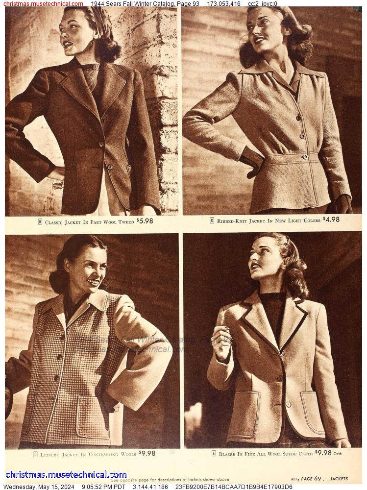 1944 Sears Fall Winter Catalog, Page 93