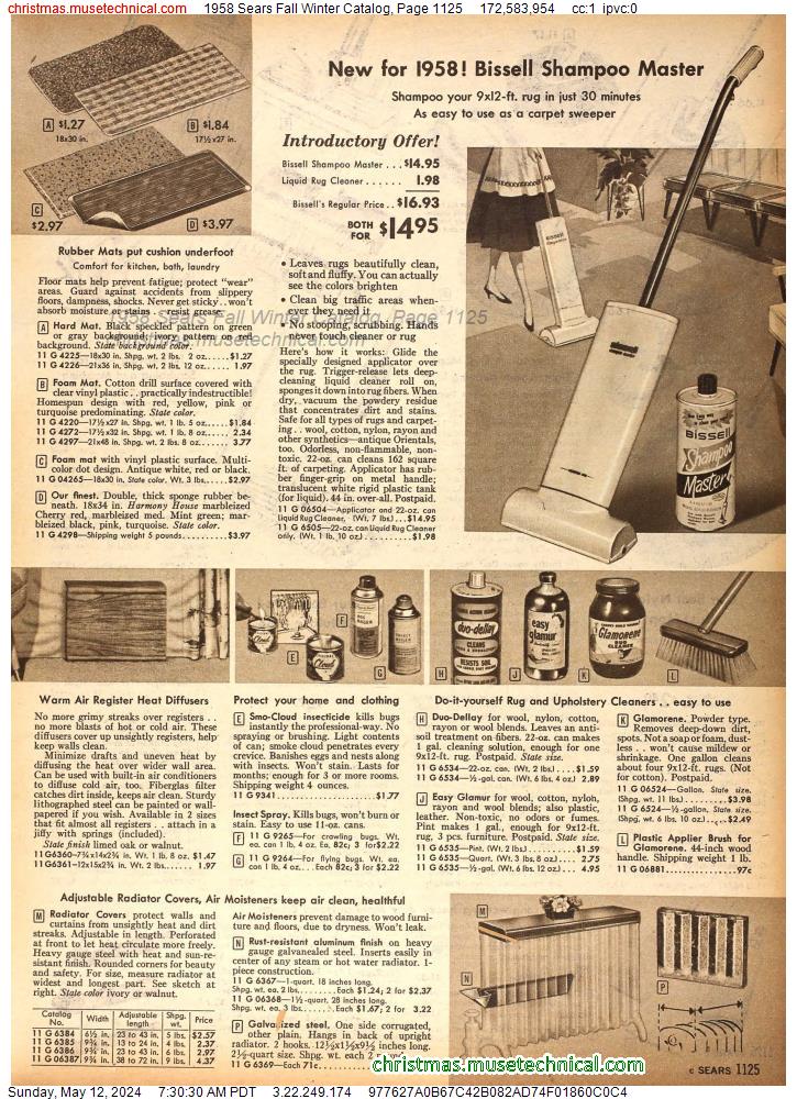 1958 Sears Fall Winter Catalog, Page 1125