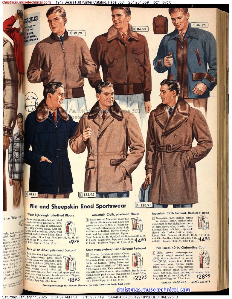 1947 Sears Fall Winter Catalog, Page 503