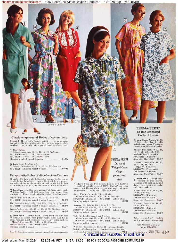 1967 Sears Fall Winter Catalog, Page 243