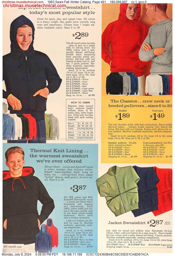1963 Sears Fall Winter Catalog, Page 461