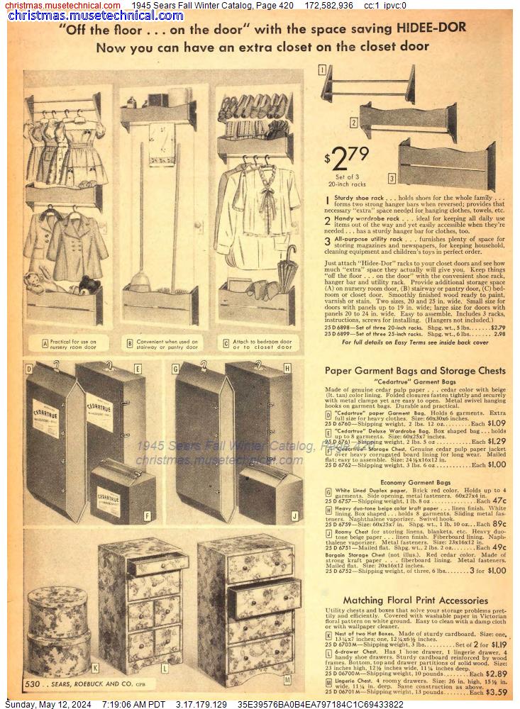 1945 Sears Fall Winter Catalog, Page 420