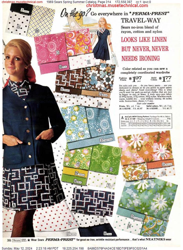 1969 Sears Spring Summer Catalog, Page 314