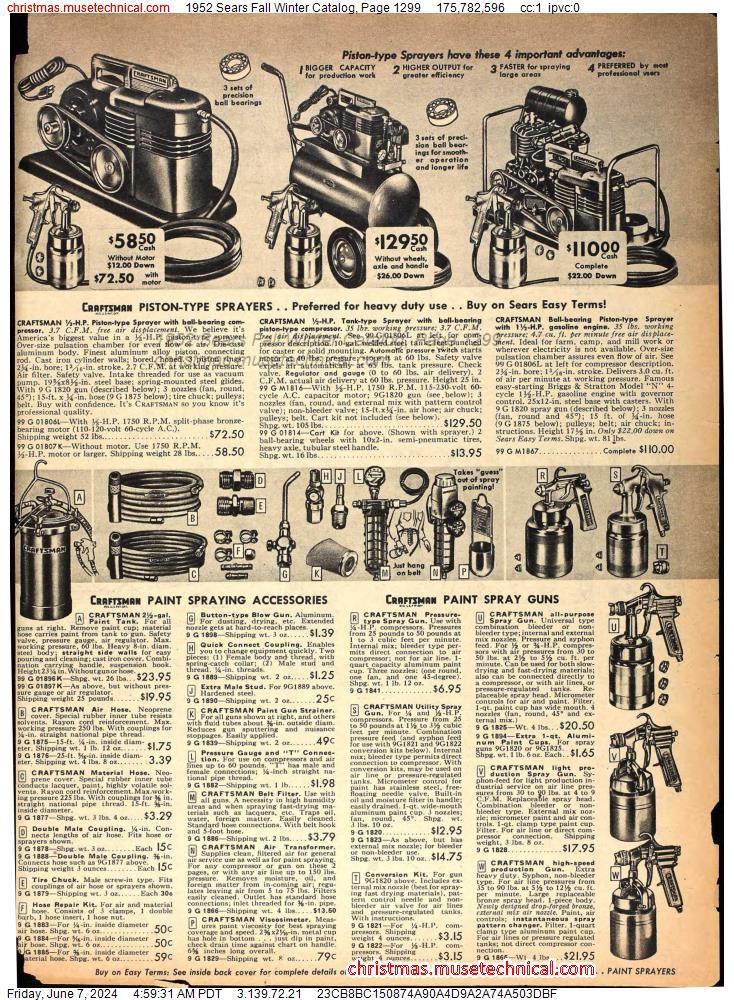 1952 Sears Fall Winter Catalog, Page 1299