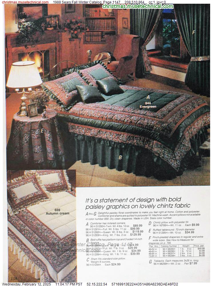 1988 Sears Fall Winter Catalog, Page 1147