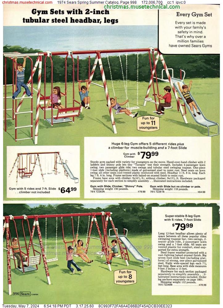1974 Sears Spring Summer Catalog, Page 998