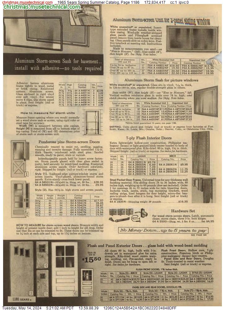 1965 Sears Spring Summer Catalog, Page 1186