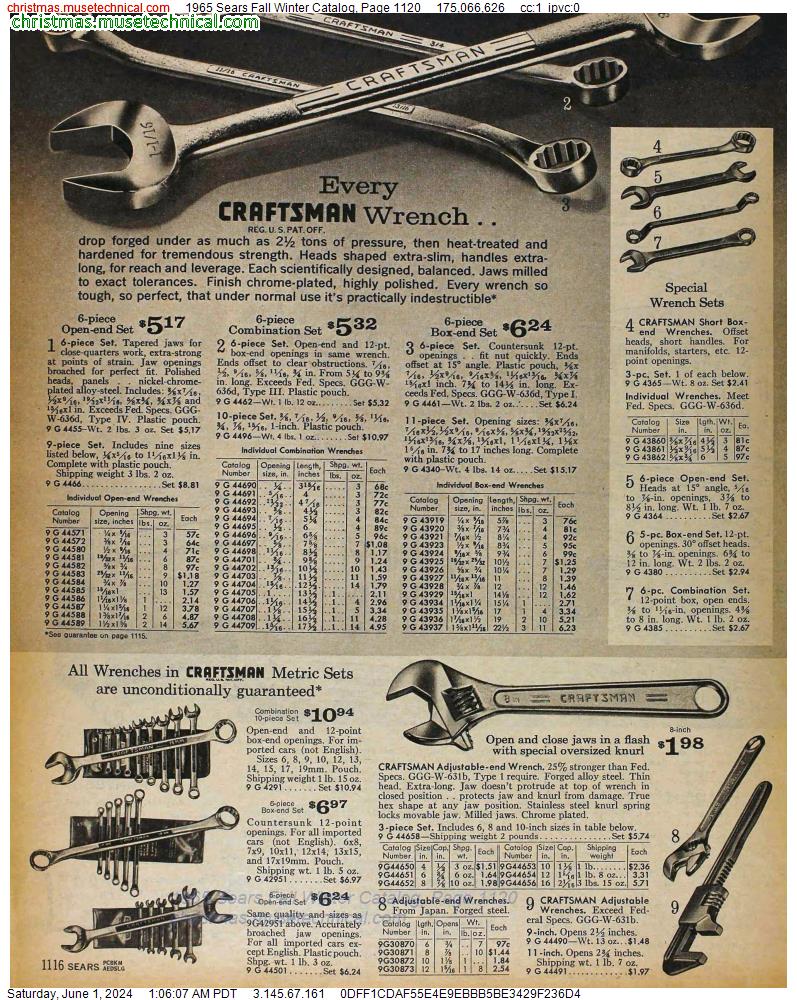 1965 Sears Fall Winter Catalog, Page 1120