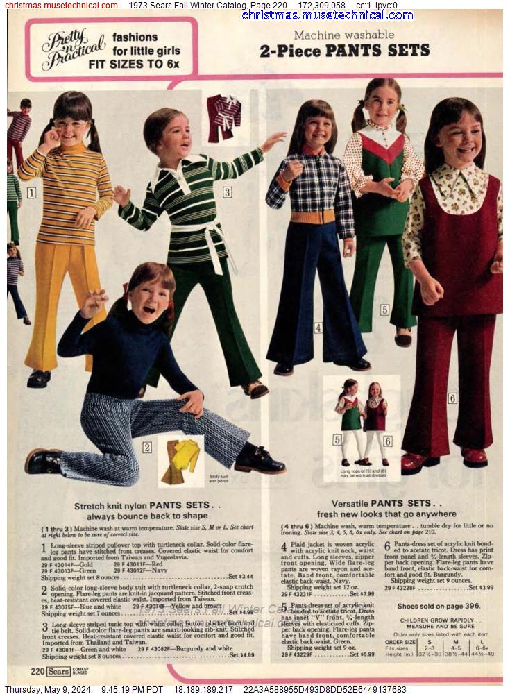1973 Sears Fall Winter Catalog, Page 220