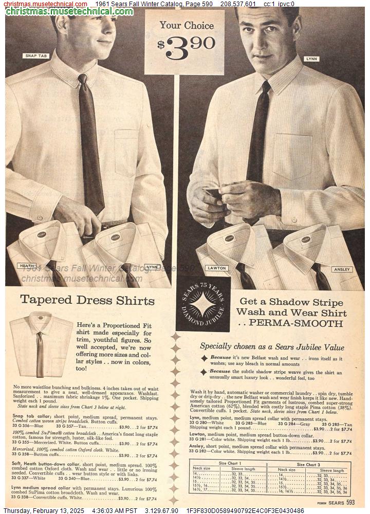 1961 Sears Fall Winter Catalog, Page 590