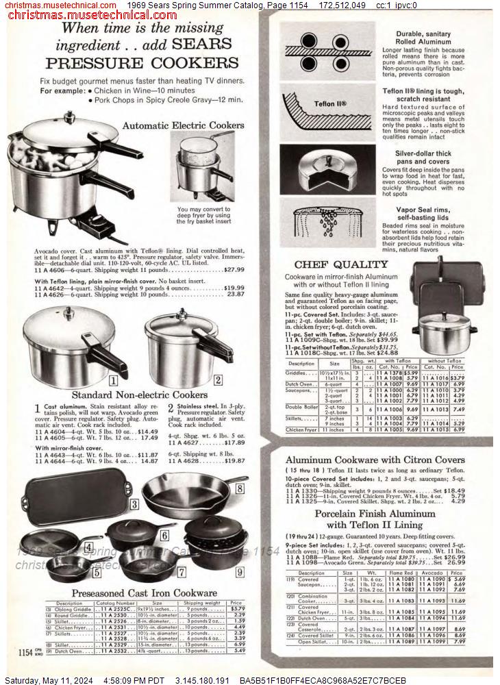 1969 Sears Spring Summer Catalog, Page 1154