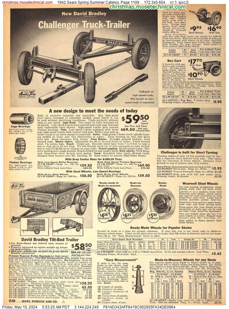 1942 Sears Spring Summer Catalog, Page 1109