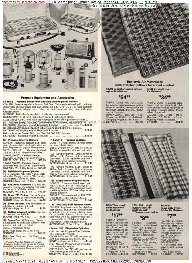1980 Sears Spring Summer Catalog, Page 1144