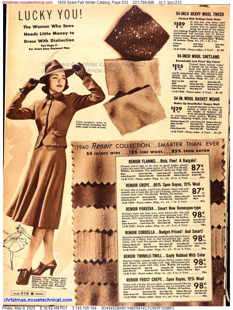 1939 Sears Fall Winter Catalog, Page 532