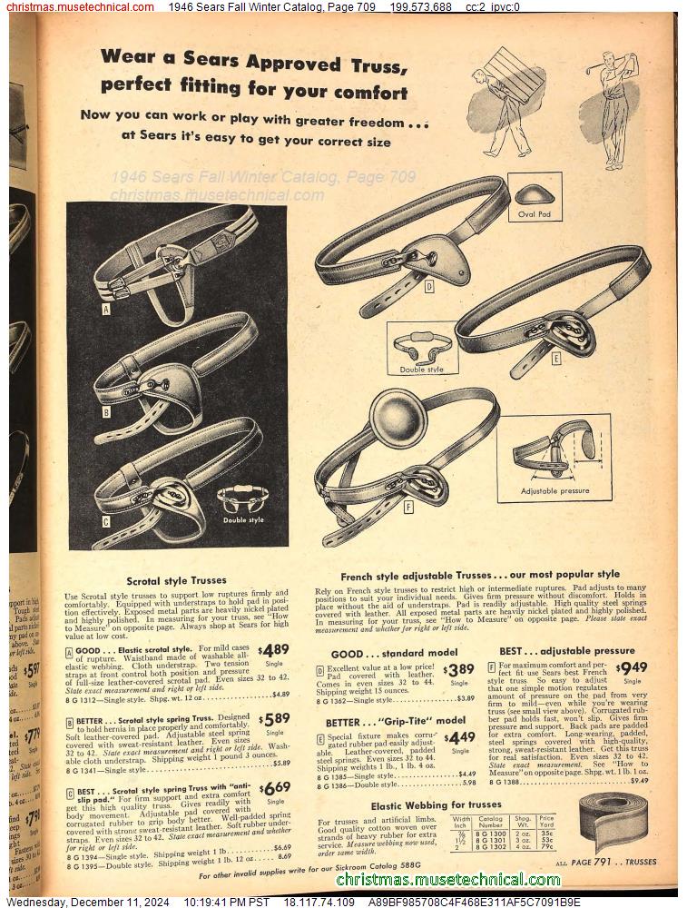 1946 Sears Fall Winter Catalog, Page 709