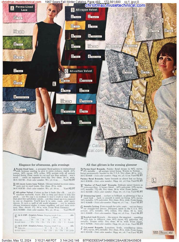 1967 Sears Fall Winter Catalog, Page 493