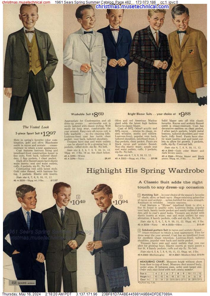 1961 Sears Spring Summer Catalog, Page 462