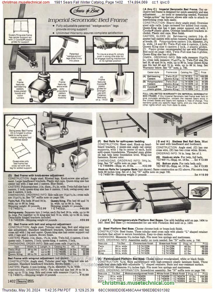 1981 Sears Fall Winter Catalog, Page 1402