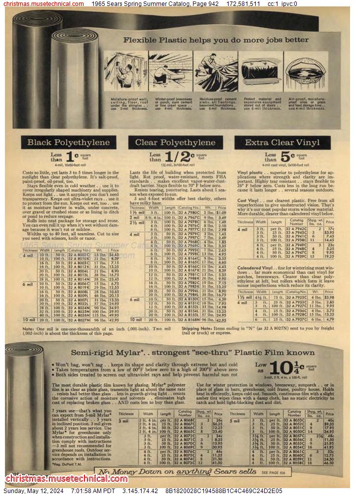 1965 Sears Spring Summer Catalog, Page 942