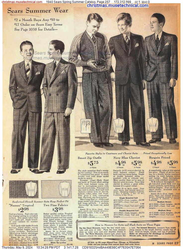 1940 Sears Spring Summer Catalog, Page 257